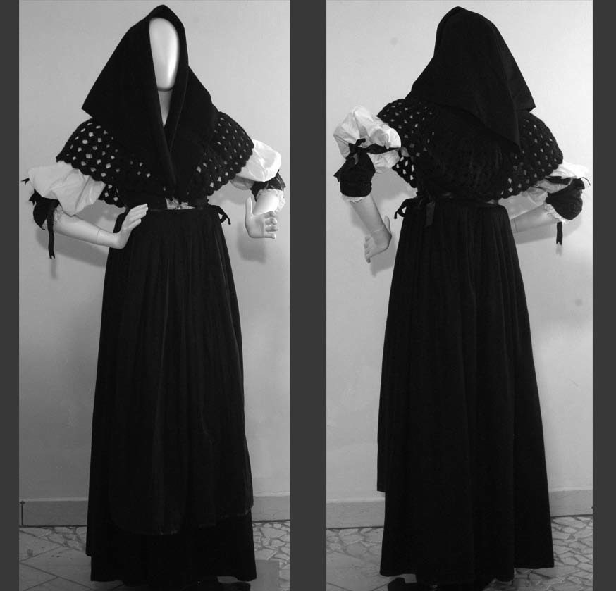 Abito femminile moderno da lutto invernale - suttanèlla