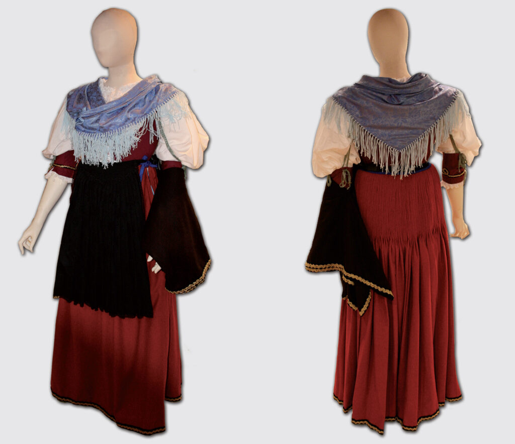 Abito femminile ottocentesco di mezza festa